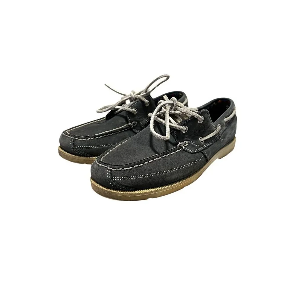 Timberland Earthkeepers Dark Gray Leather Moccasin Deck Shoes Size‎ 7.5 M